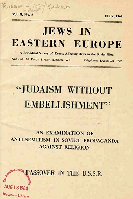 JEWS IN EASTERN EUROPE book cover