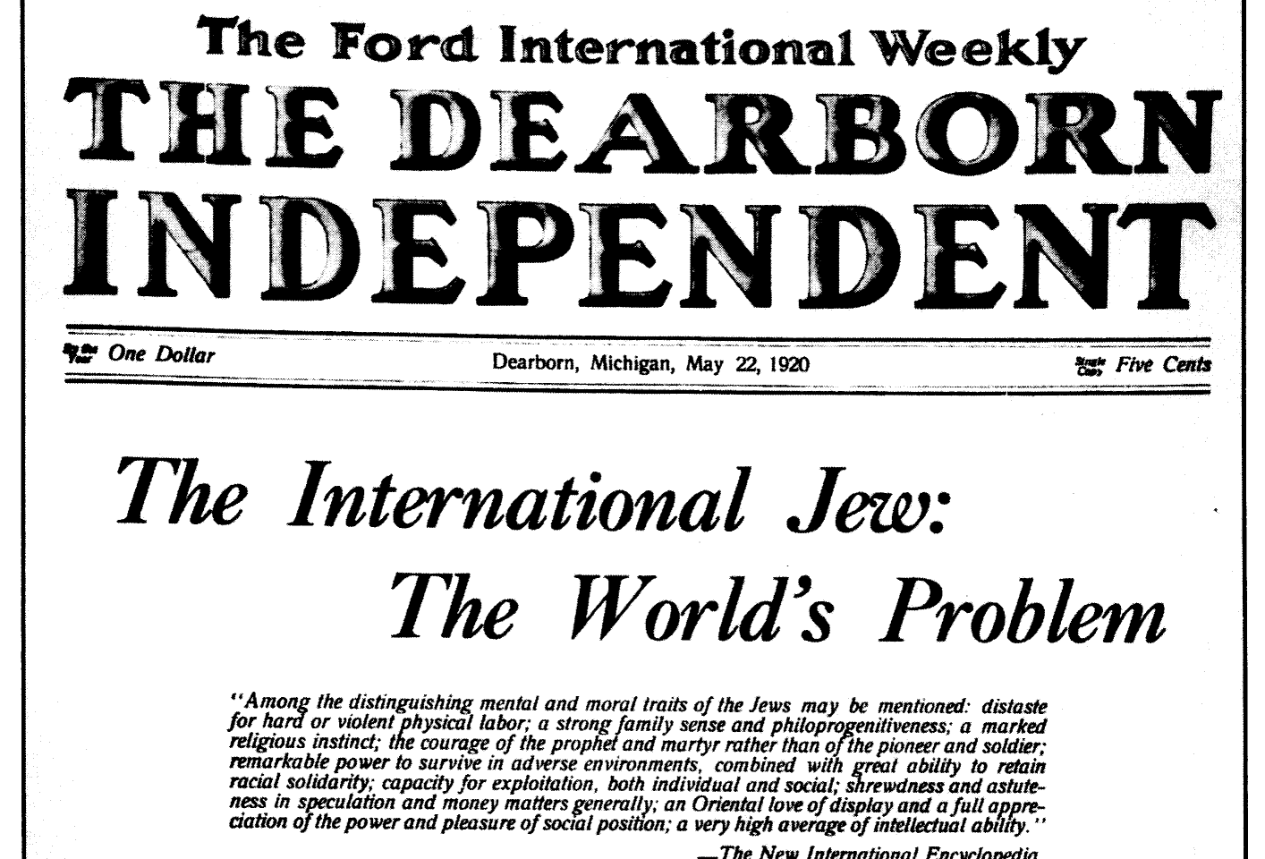 Henry ford antisemitism and 1920 #10